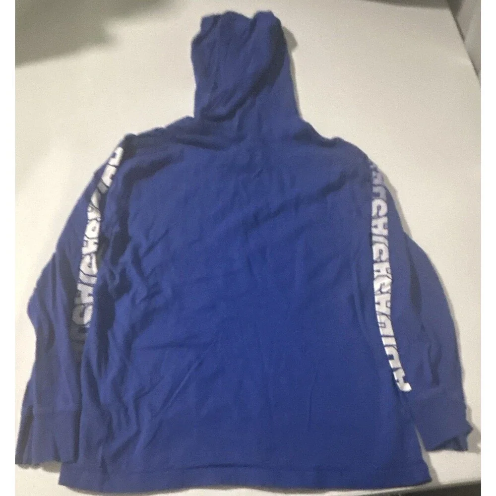 Adidas Boys Long Sleeve Tops: Black Logo Tee & Blue Hooded, Size 6